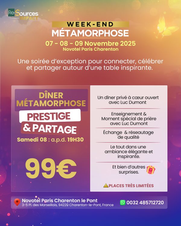 DÎNER MÉTAMORPHOSE PRESTIGE & PARTAGE