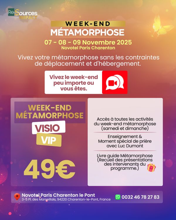 Pass VIP conférence week-end métamorphose
