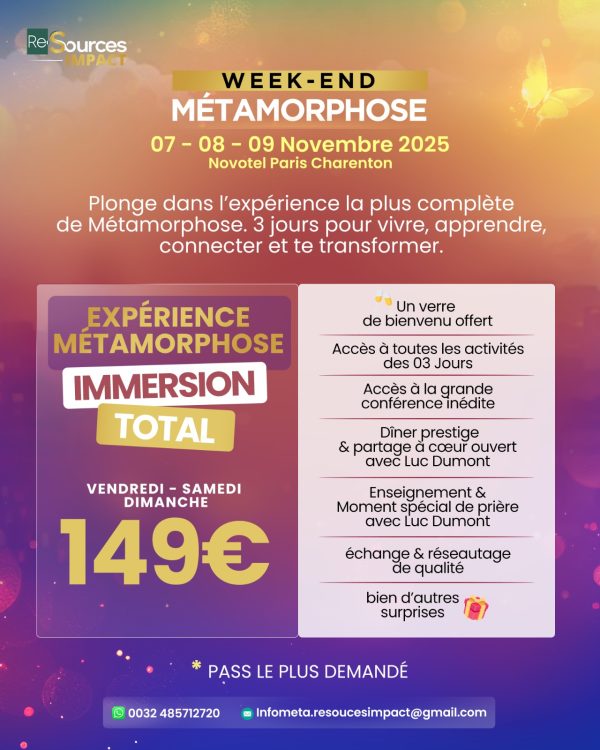 EXPÉRIENCE MÉTAMORPHOSE – IMMERSION TOTALE